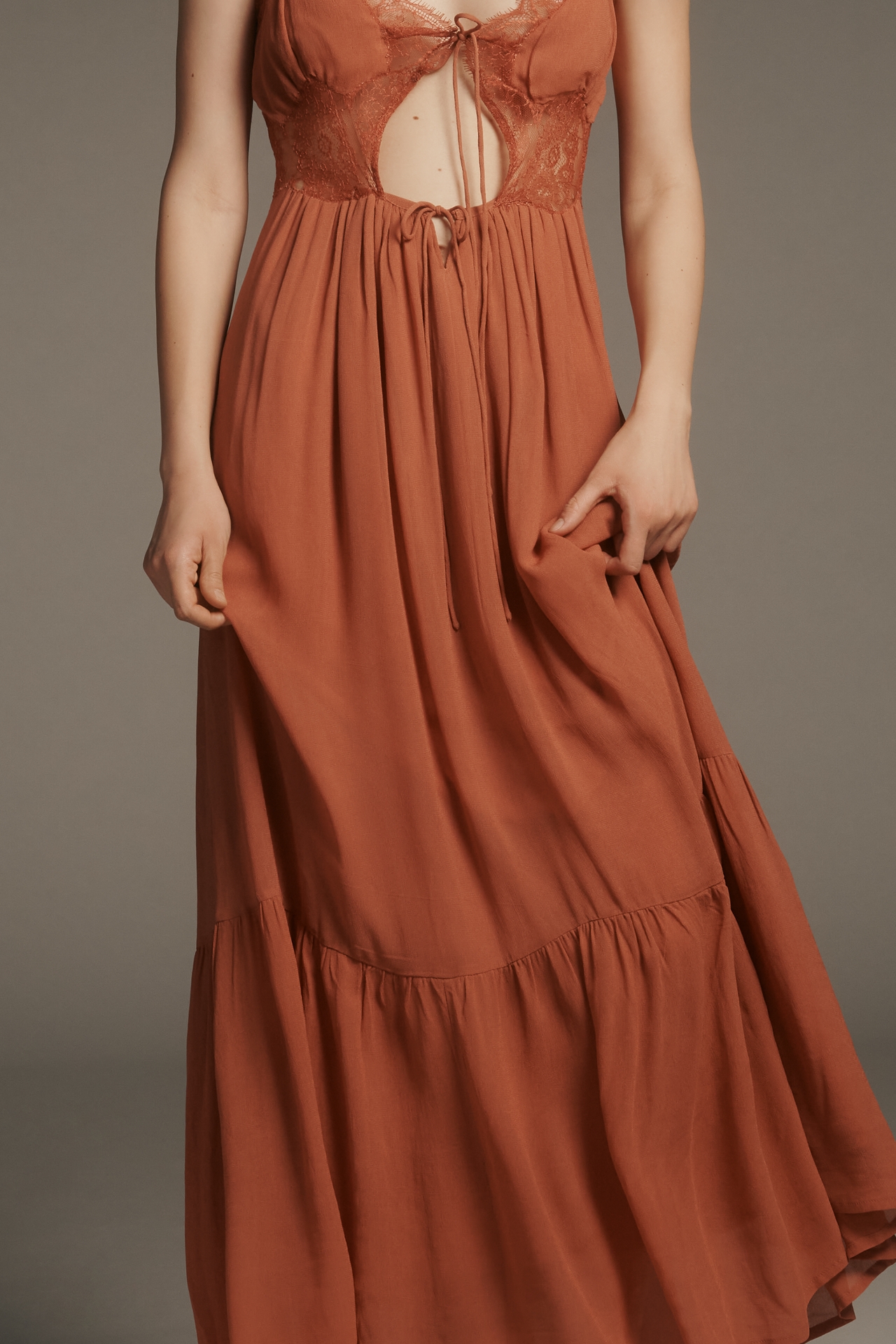 Let Me Be Sleeveless Cutout Maxi Slip Dress