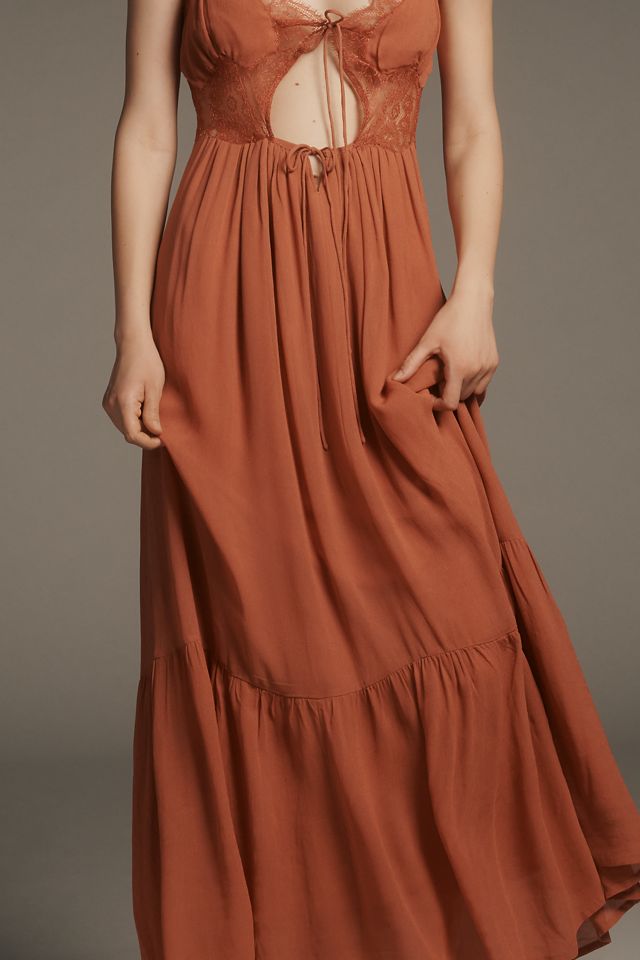 Let Me Be Sleeveless Cutout Maxi Slip Dress