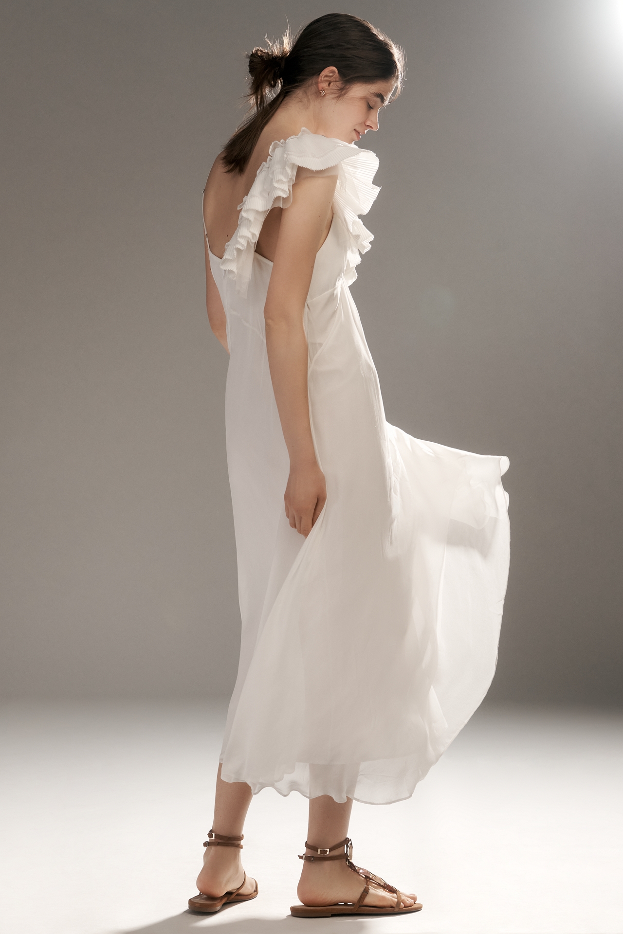 Let Me Be Asymmetrical 3D Floral Midi Dress