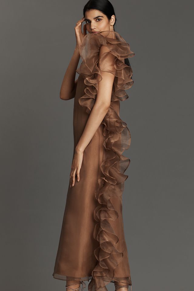 Let Me Be Asymmetrisches Rüschen-Midikleid #2