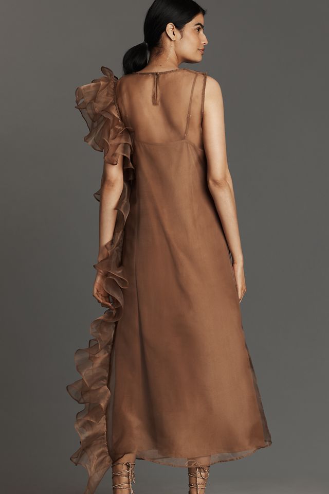 Let Me Be Asymmetrisches Rüschen-Midikleid #1
