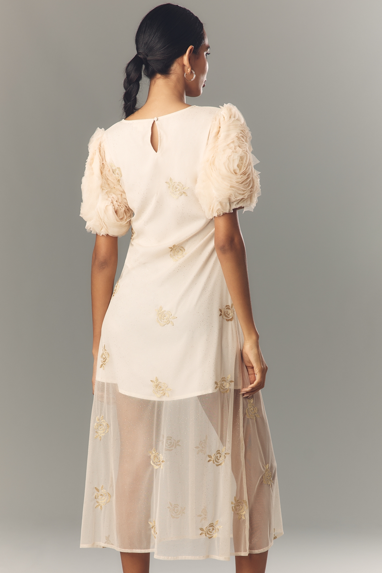 Let Me Be Floral Embroidered Midi Dress
