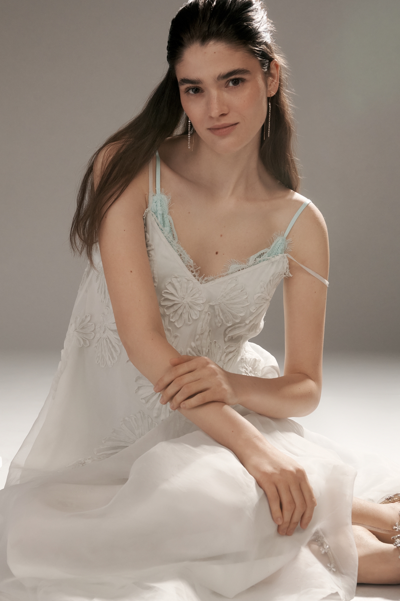 Let Me Be Sleeveless Appliqué Midi Dress