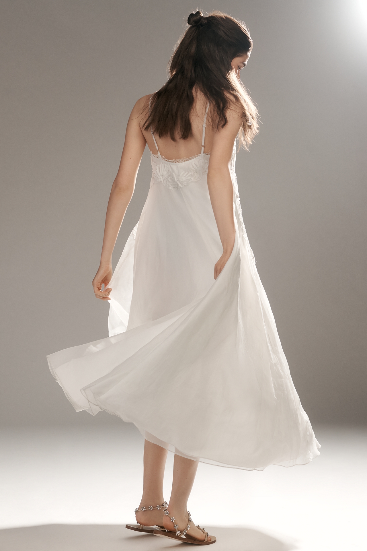 Let Me Be Sleeveless Appliqué Midi Dress