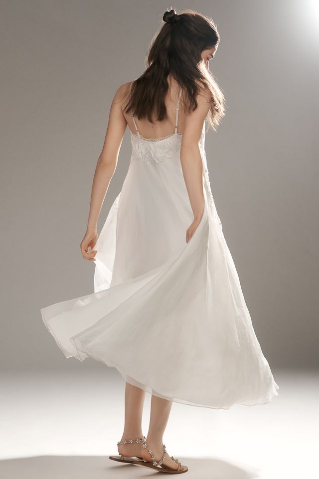 Let Me Be Sleeveless Appliqué Midi Dress