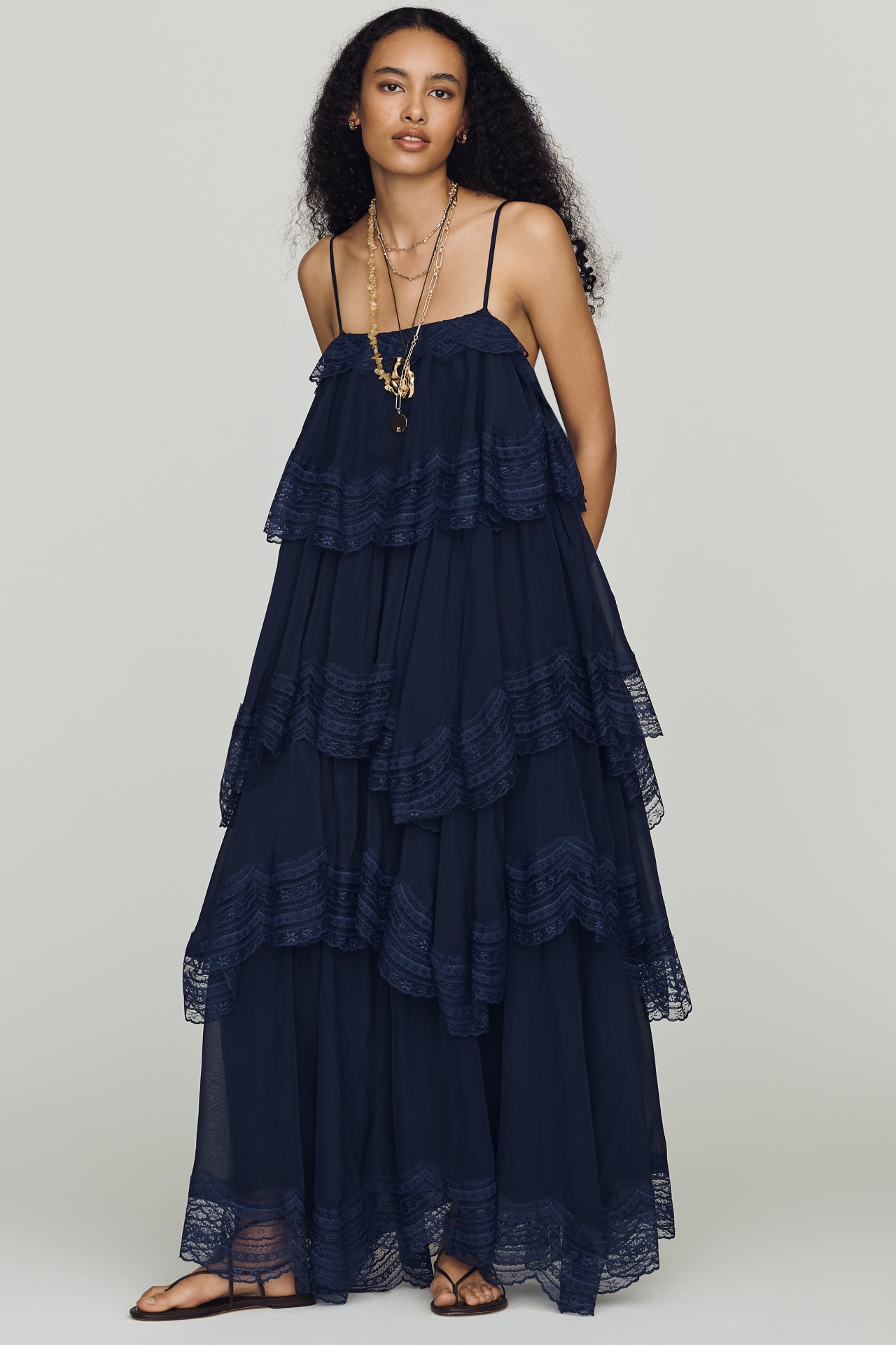 Let Me Be Tiered Lace Maxi Dress