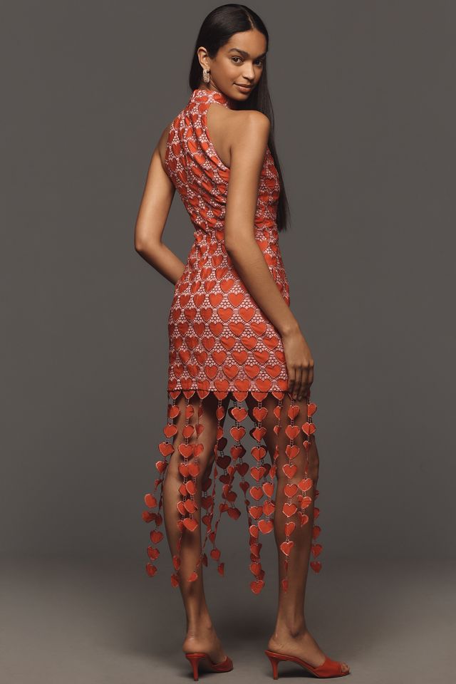 Elliatt Heartthrob Halter Fringe Midi Dress #2