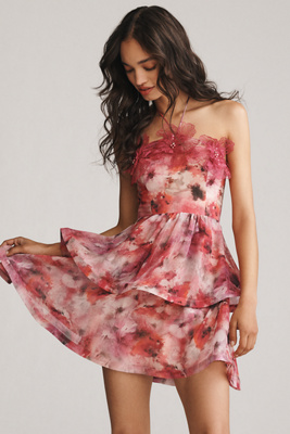 Elliatt Evalina Floral Halter Mini Dress In Pink