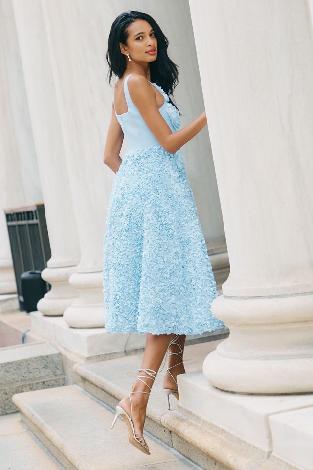 Elliatt Kaia Square-Neck Textured Midi Dress #1