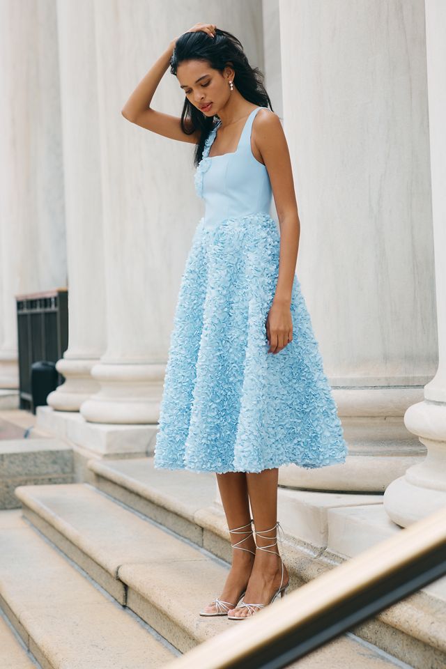 Elliatt Kaia Square-Neck Textured Midi Dress #3