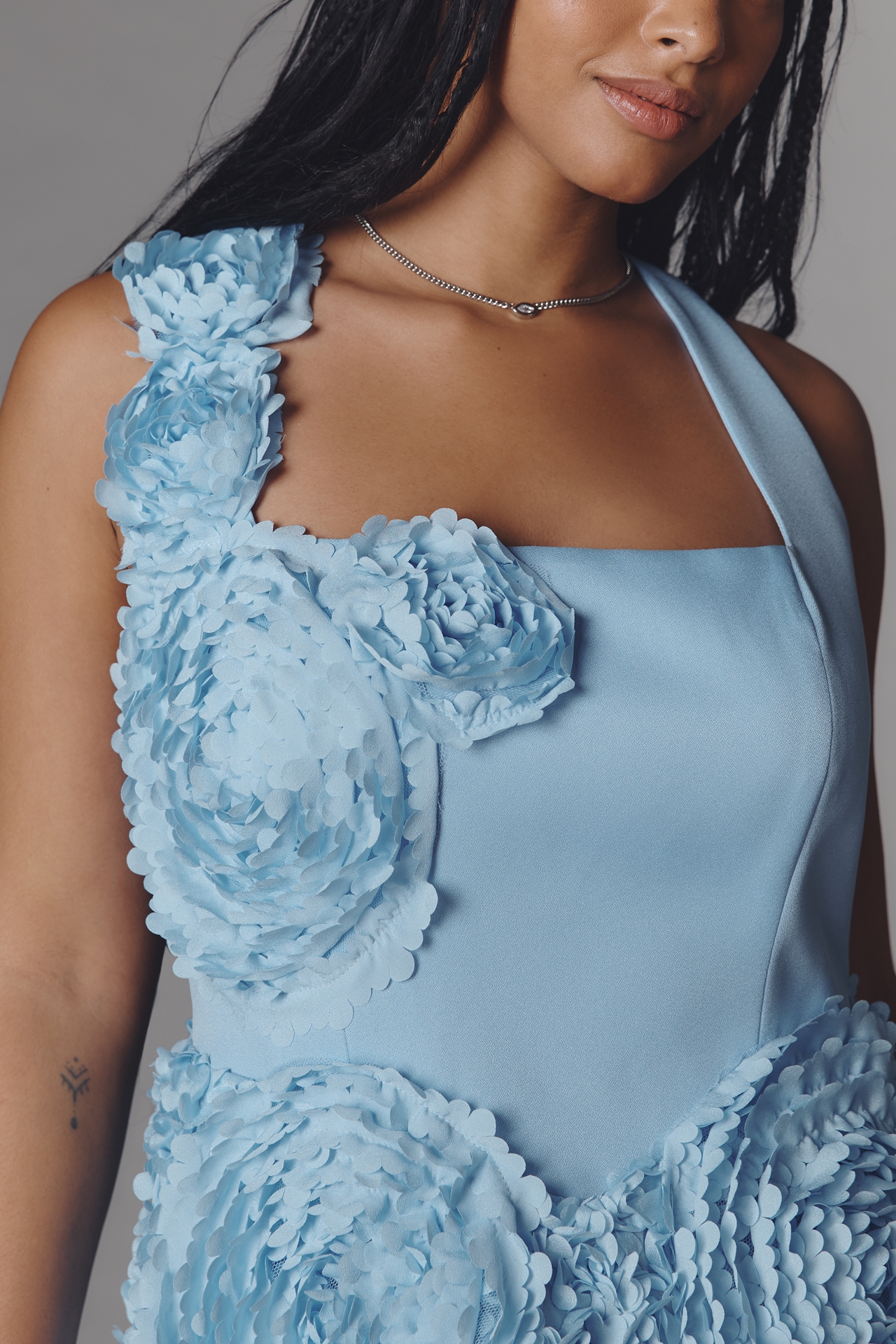 Elliatt Kaia Square-Neck Textured Midi Dress