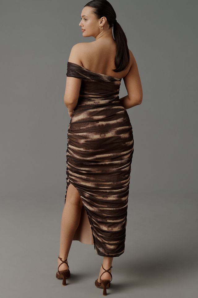 Elliatt One-Shoulder Mesh Midi Dress #2