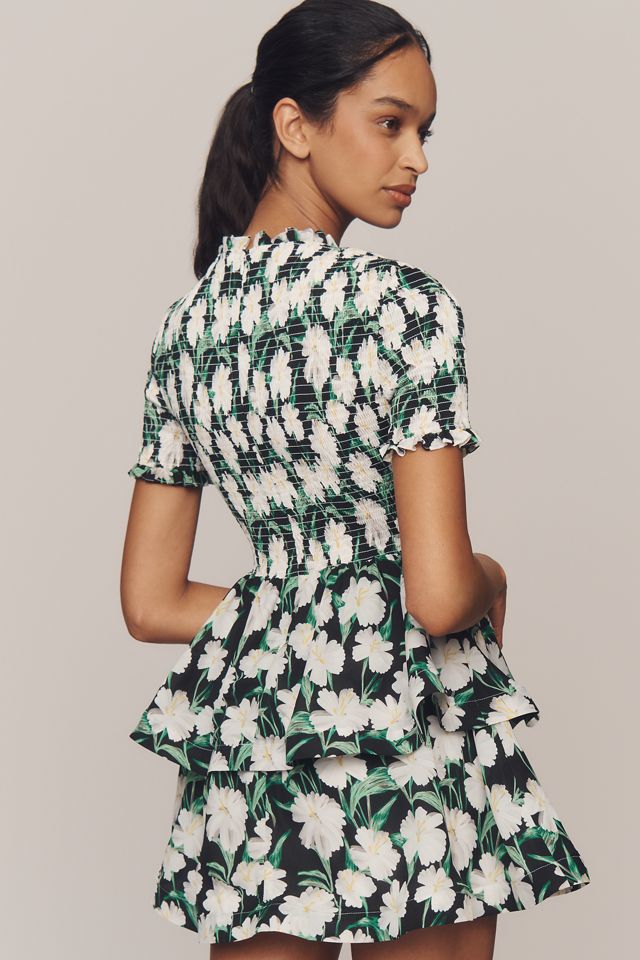 Elliatt Rosey Short-Sleeve Smocked Mini Dress #1