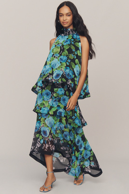 halter maxi dress australia Elyna Slinky Halter Maxi Dress - Navy main image 1