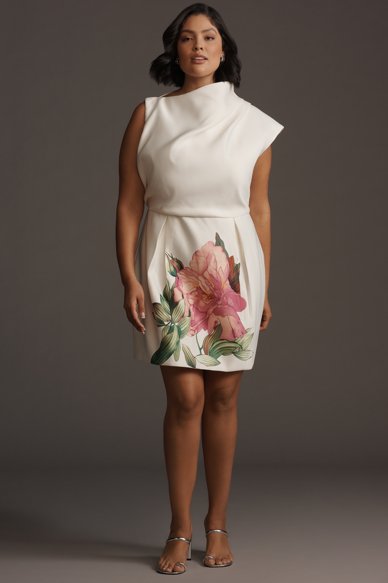 Elliatt Azelie Asymmetric High-Neck Mini Dress