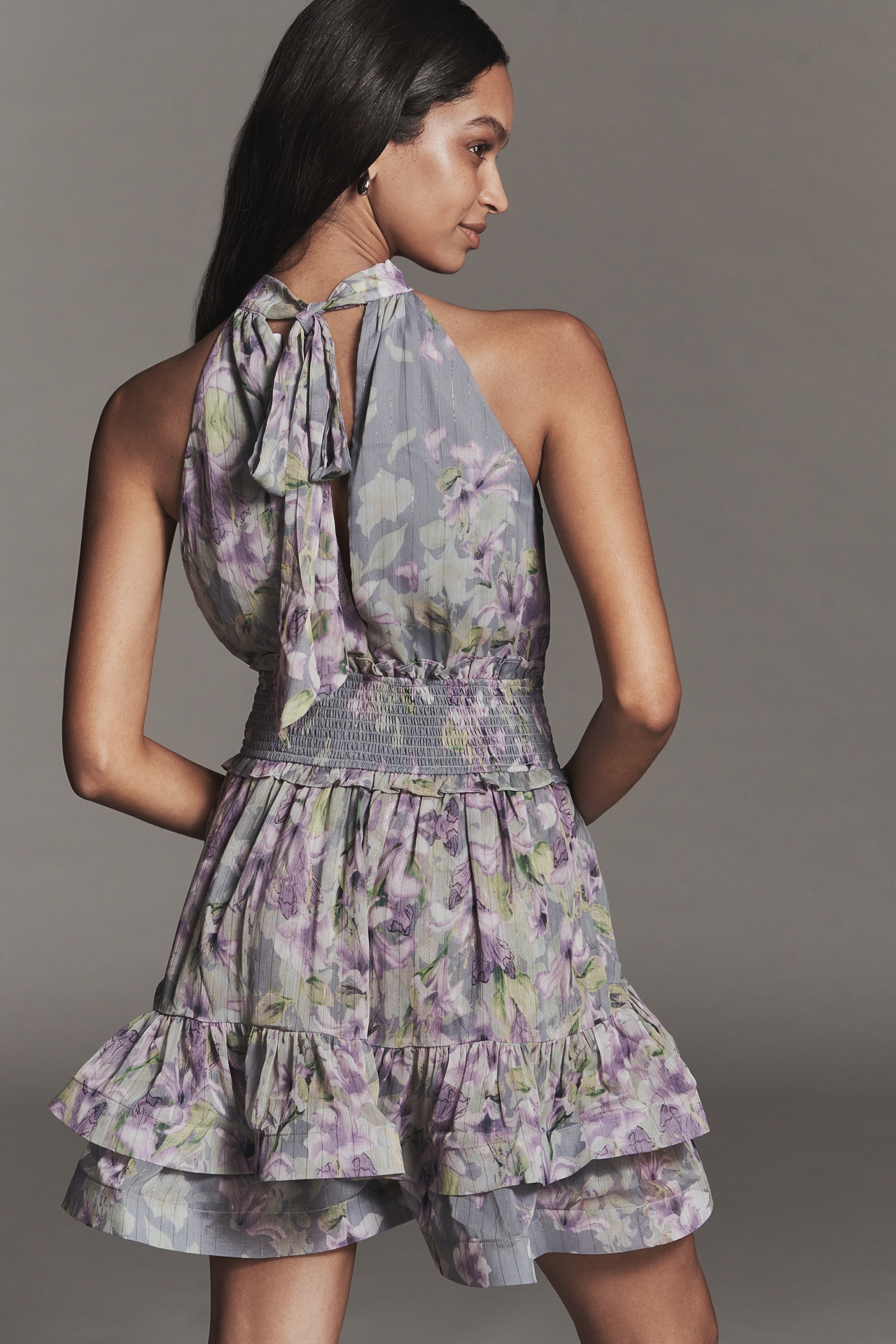 Elliatt Petite Milena Halter Tiered Mini Dress