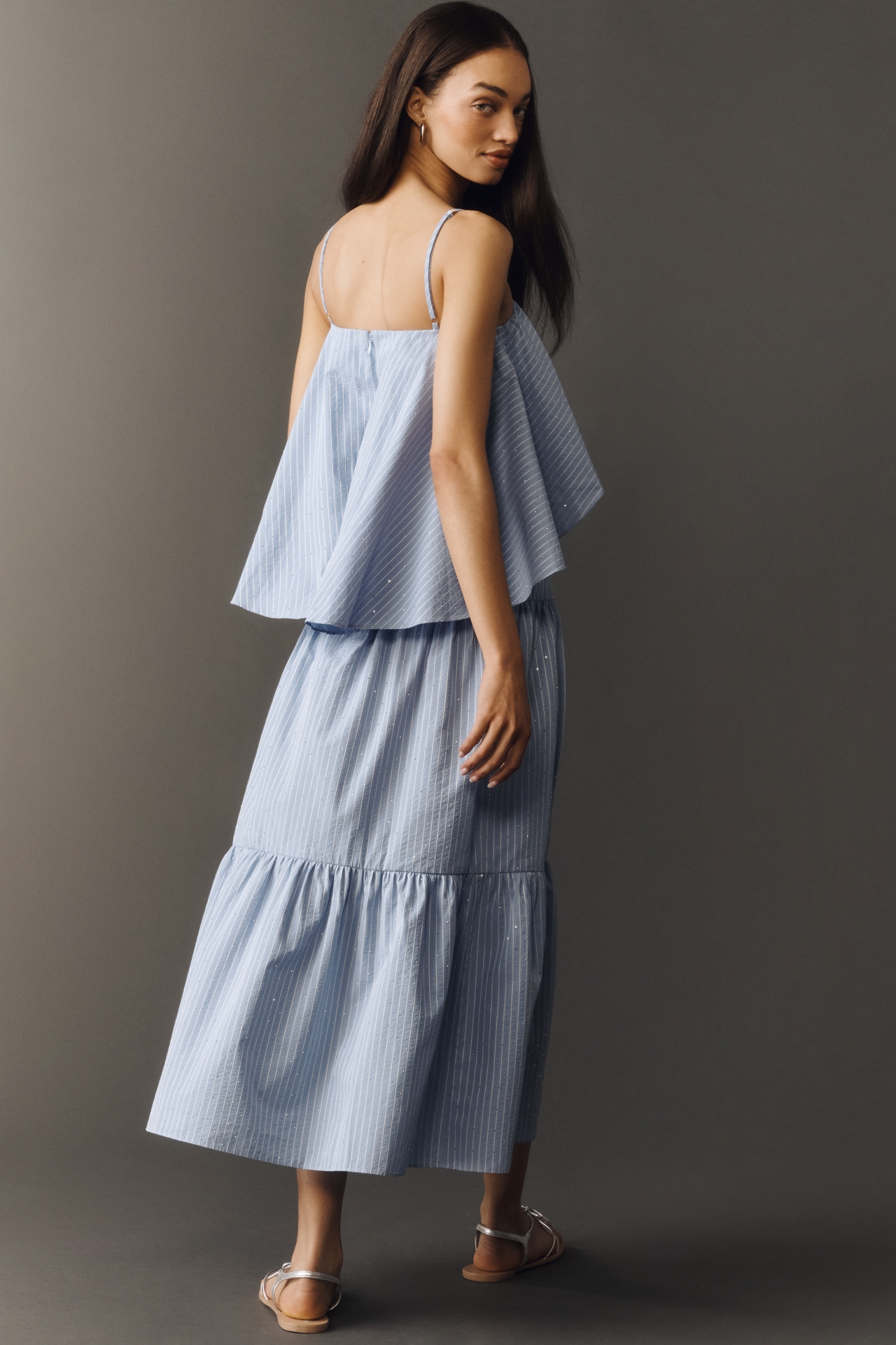 Curaae Plus Seatra Ruffle Midi Dress