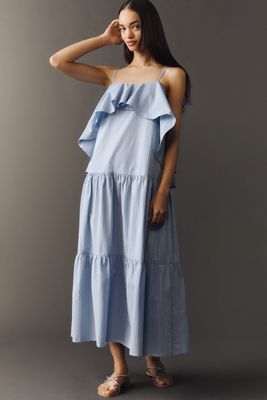 Curaae Plus Seatra Ruffle Midi Dress