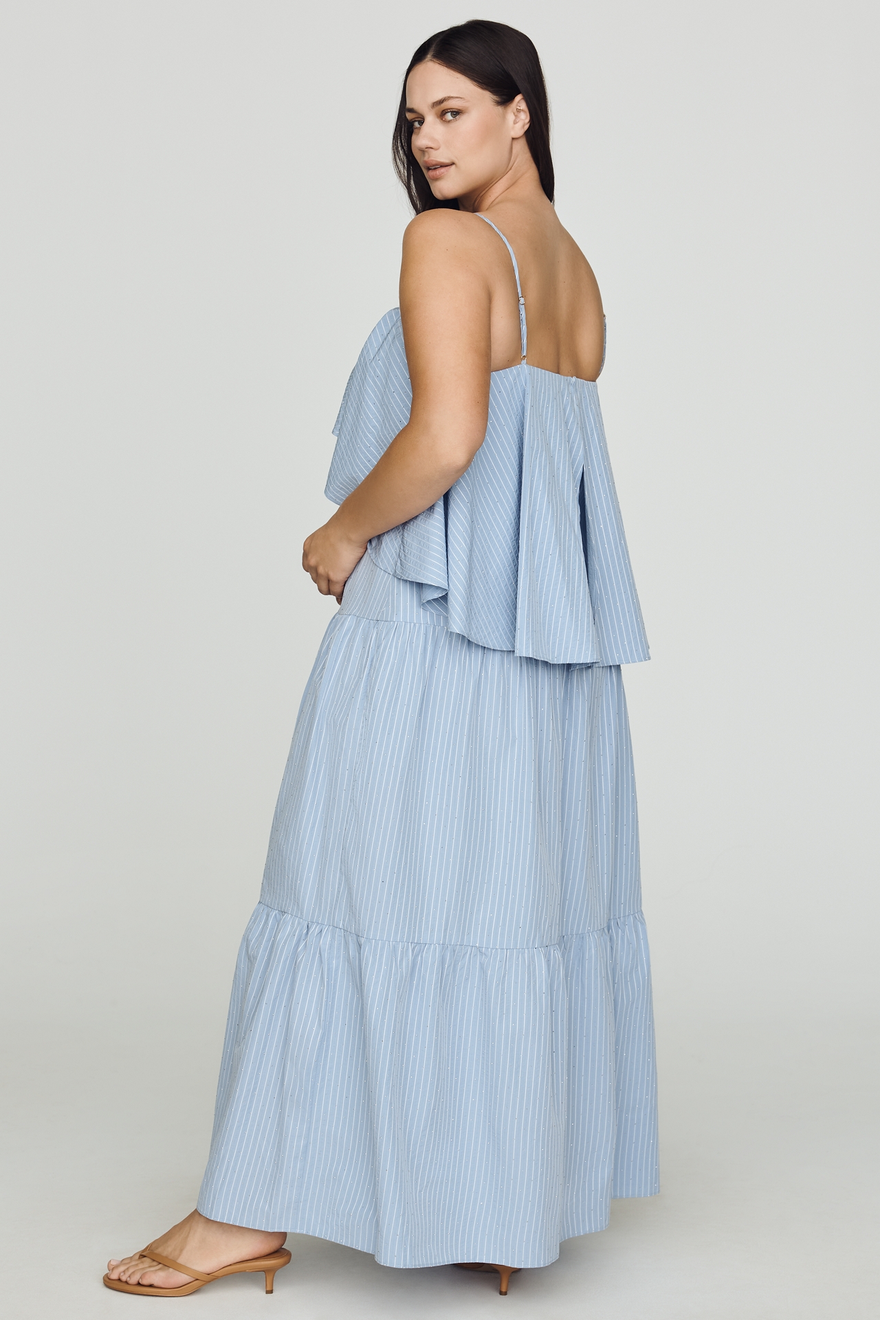 Curaae Plus Seatra Ruffle Midi Dress