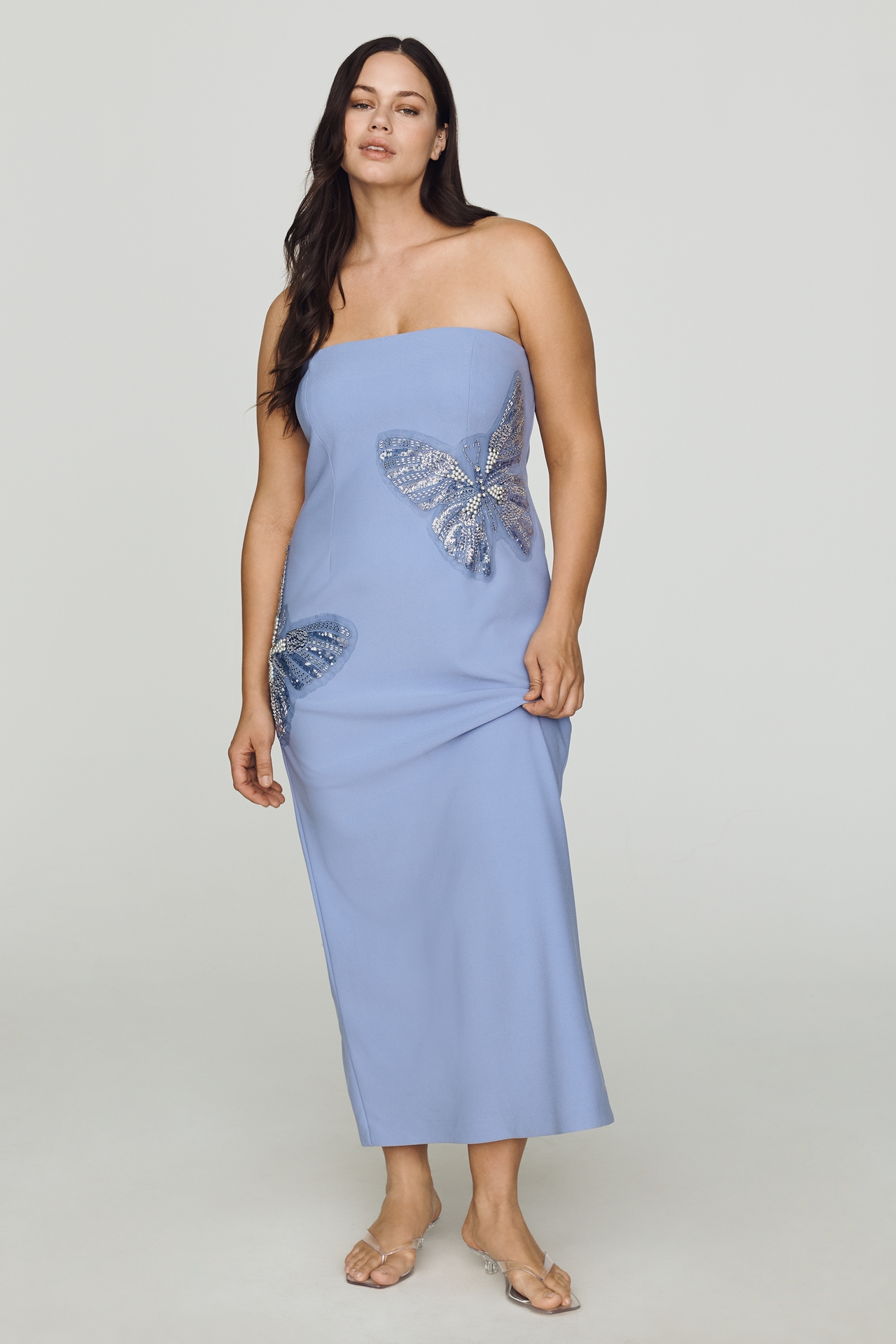 Elliatt Mira Butterfly Strapless Midi Dress