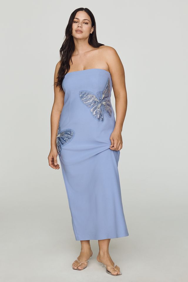 Elliatt Mira Butterfly Strapless Midi Dress | Anthropologie