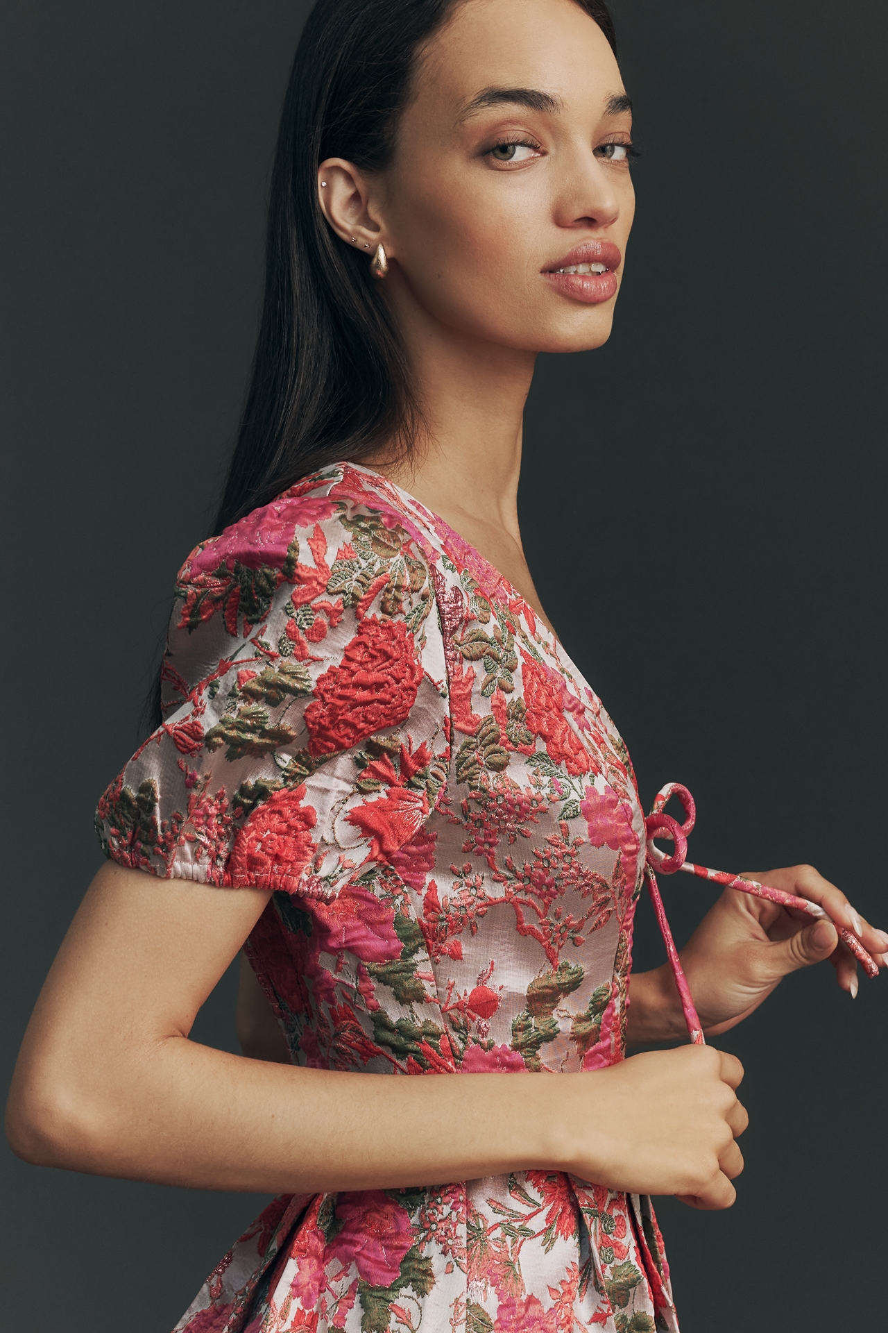 Elliatt Floralie Puff-Sleeve Mini Dress