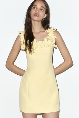 a line mother of the groom dresses Puglia yellow tiered floral ruffle maxi dress – azura rose main image 0