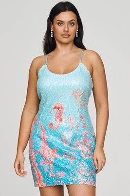 Elliatt Coral Sequin Mini Dress
