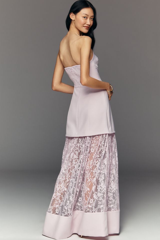 fitted lace wedding dress She's A Masterpiece Lace Maxi Dress Pink main image 0
