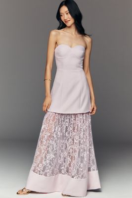 Elliatt Saphine Strapless Lace Maxi Dress