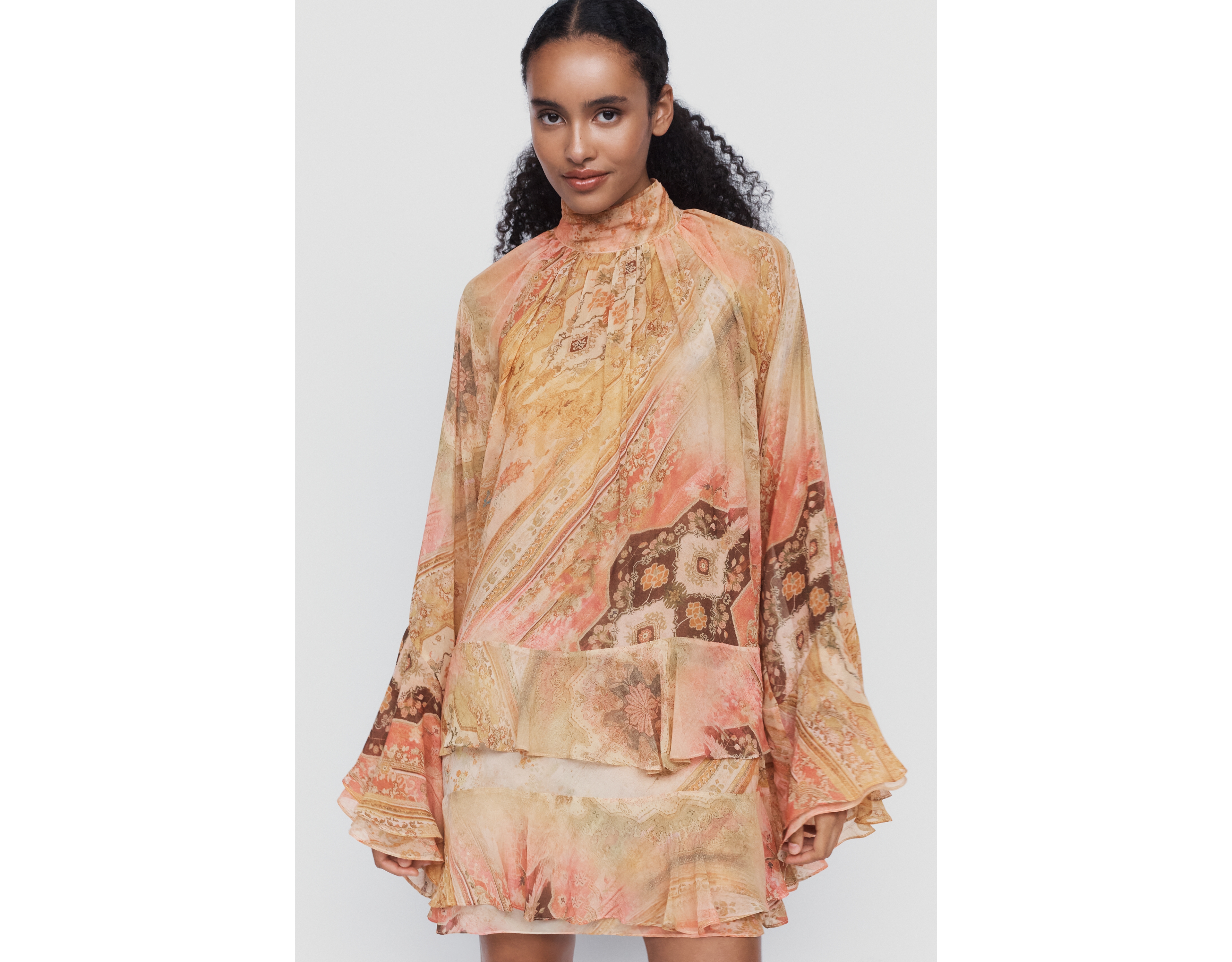 Curaae Zelina Mock Neck Mini Dress