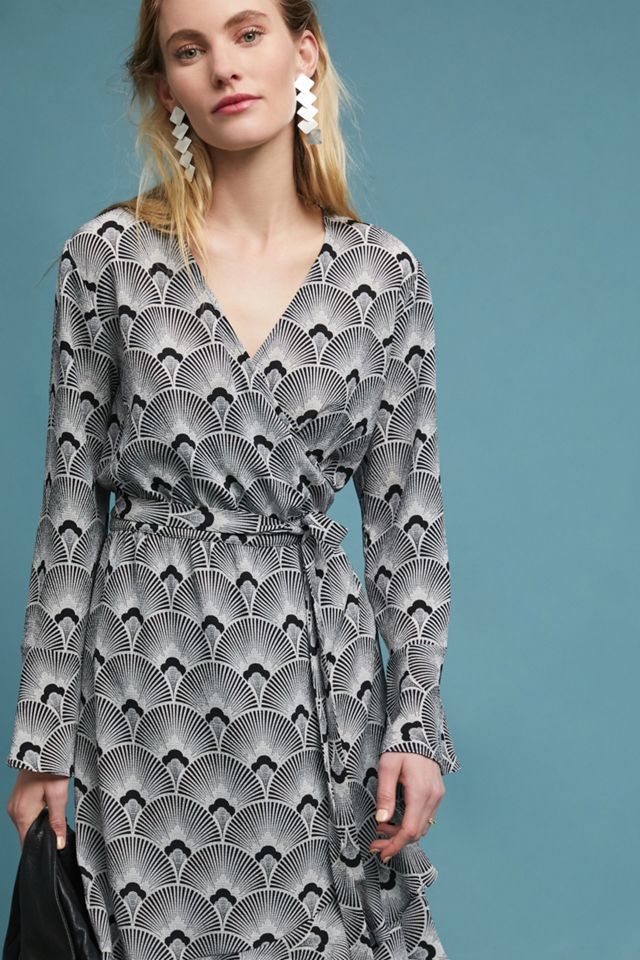 Robe cache-cœur Ingrid imprimé paon #1