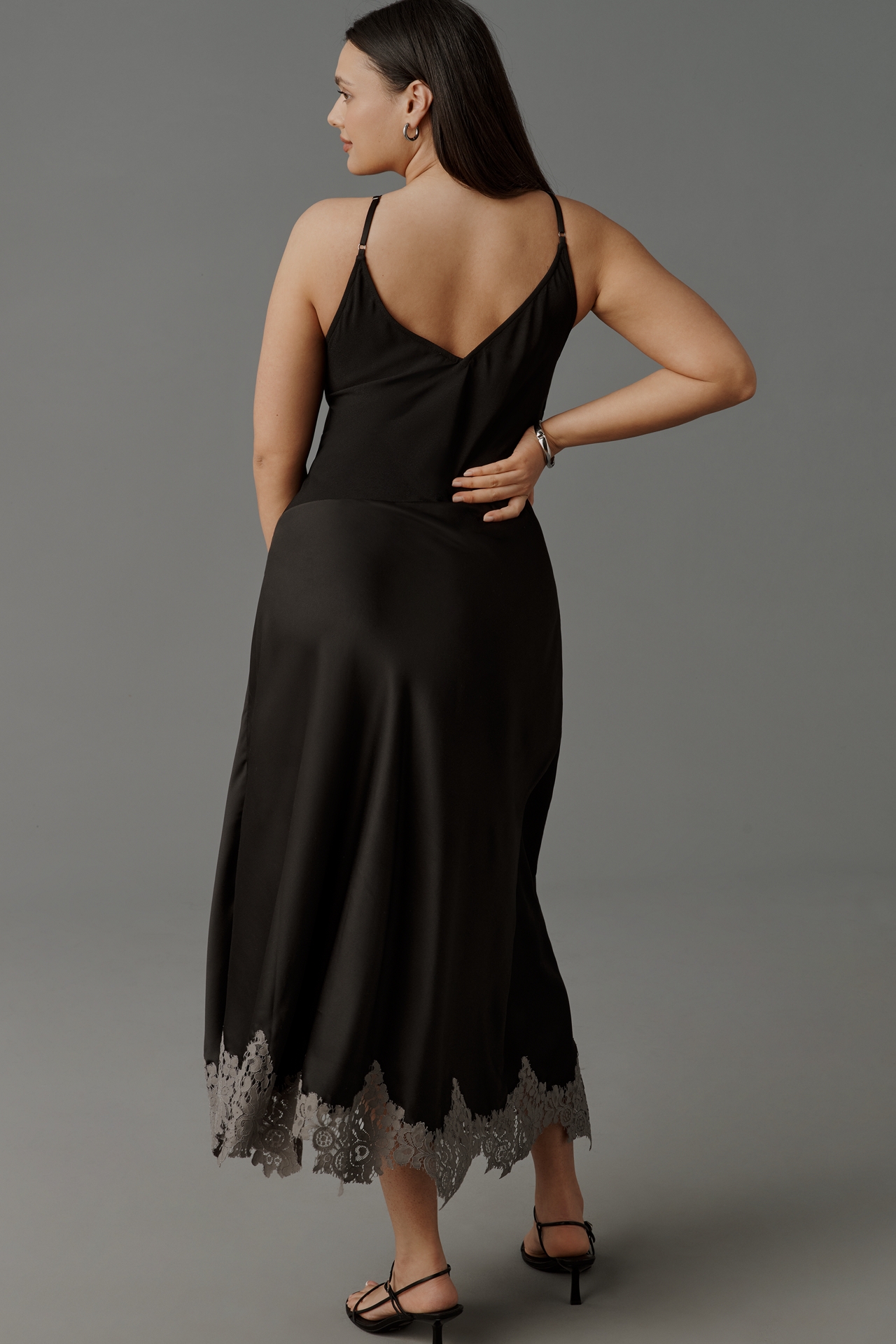 Bl-nk Hector Side-Slit Slip Midi Dress