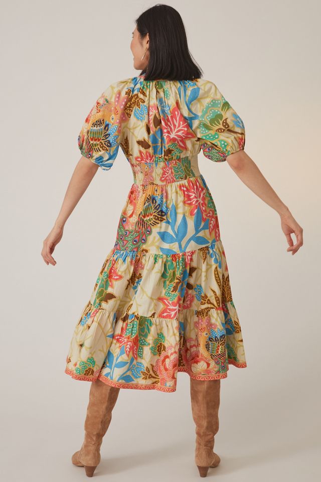 Puff-Sleeved Midi Dress #2