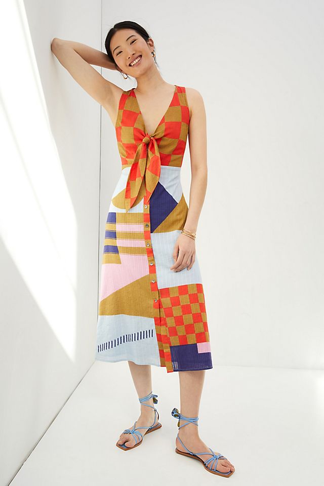 Abstract Patchwork Maxi Dress | Anthropologie