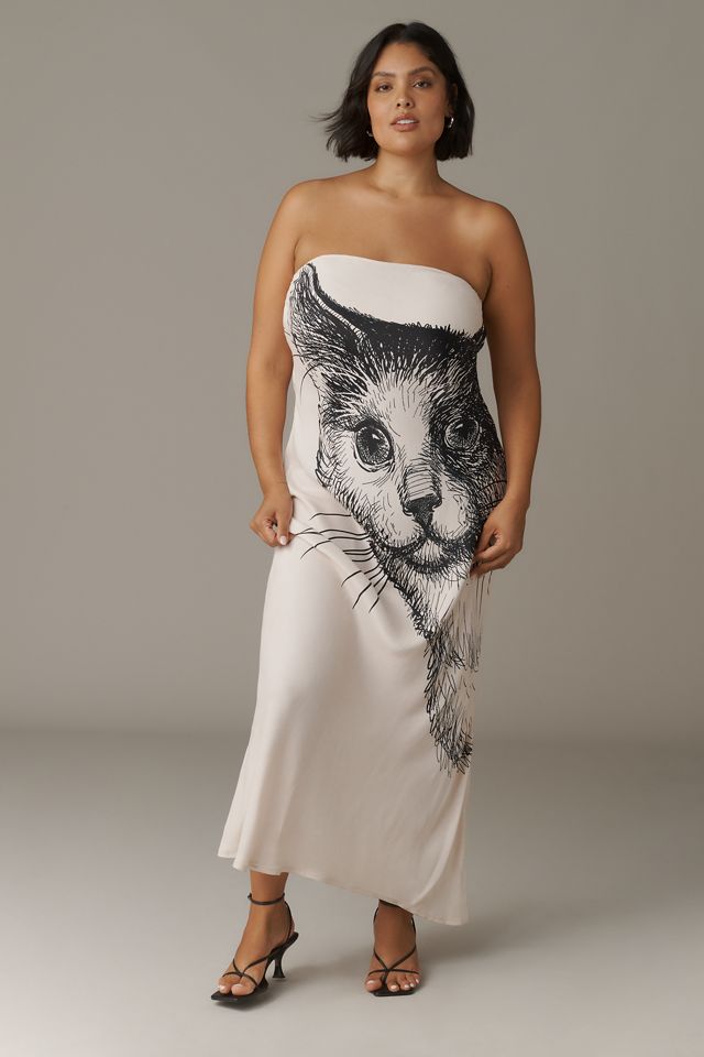 chinese dress ladies Sarah Strapless Maxi Dress With Waist Tie - Ice Blue