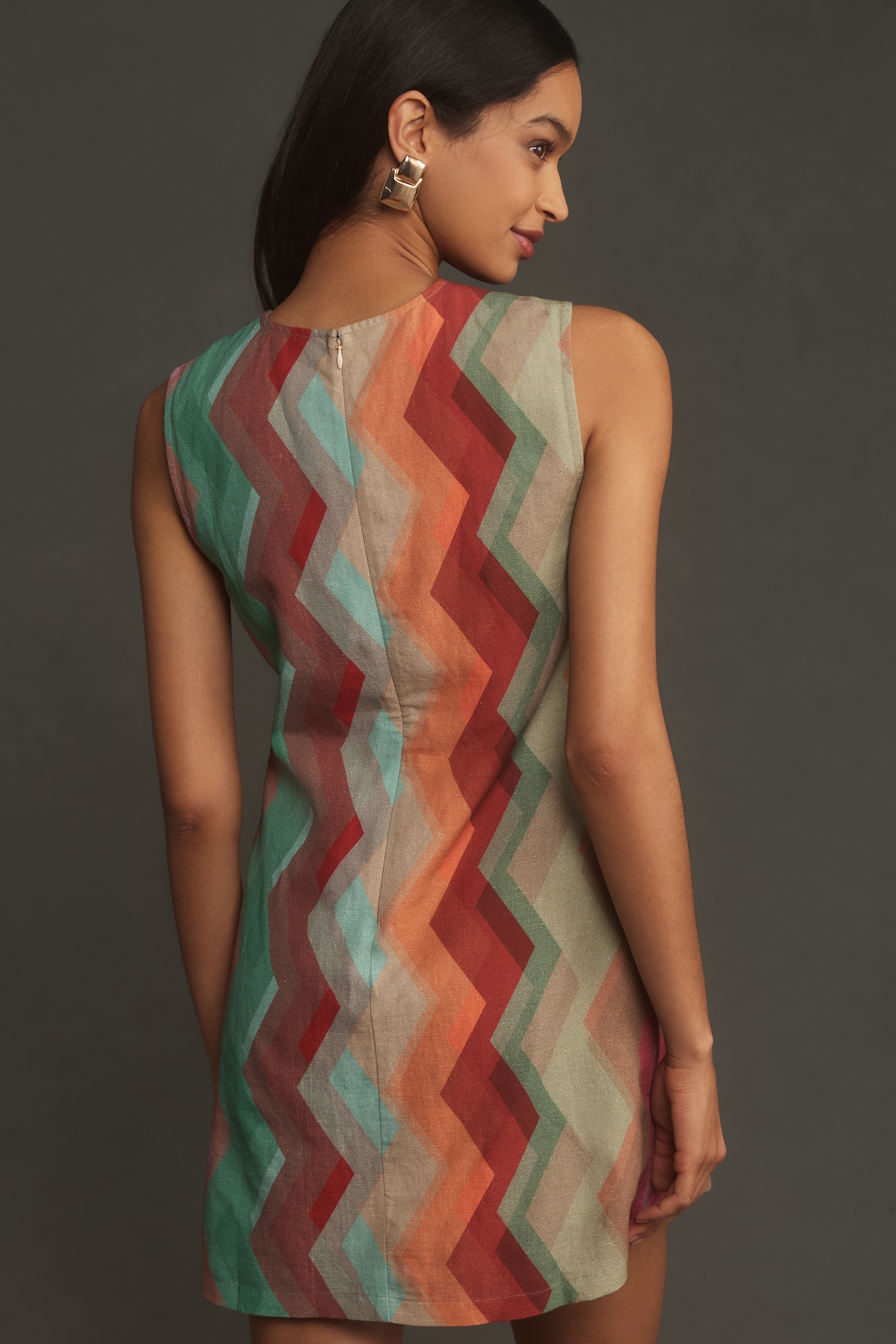 Conditions Apply Sleeveless Crew Neck Shift Mini Dress