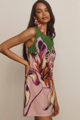 Conditions Apply Sleeveless Crewneck Shift Mini Dress In Pink