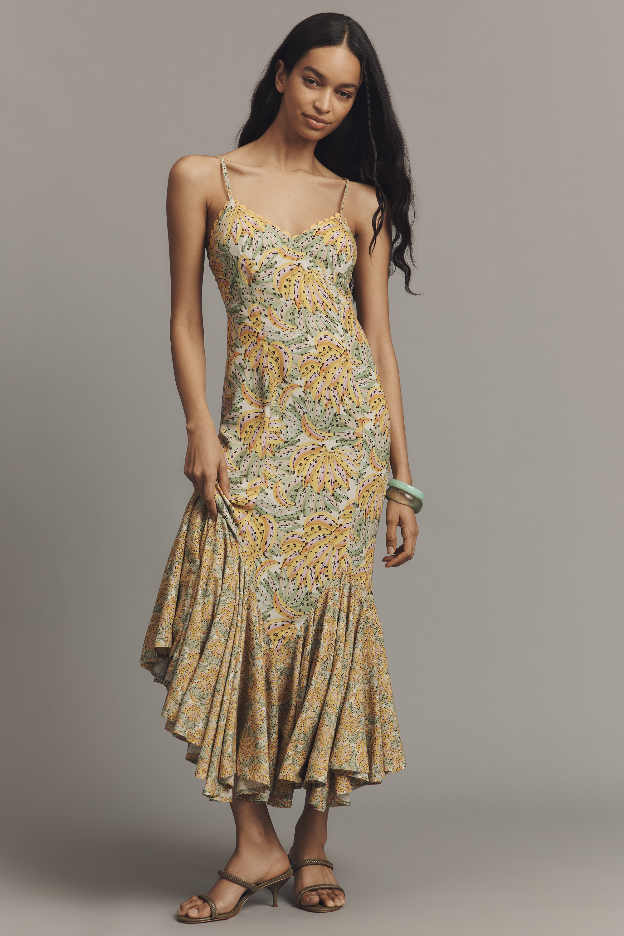 Ellianna Ruffled Slip Maxi Dress - Image 1