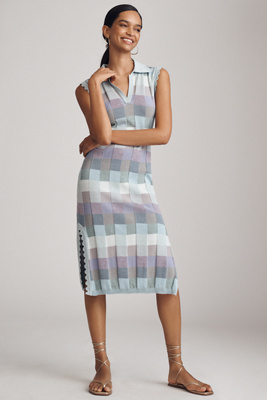 Conditions Apply Avaya Sleeveless Midi Dress In Blue