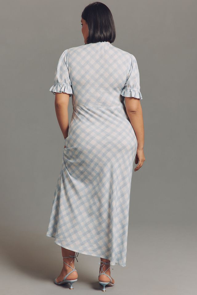 Conditions Apply Eniya Linen Blend Short-Sleeve V-Neck Slip Maxi Dress #4