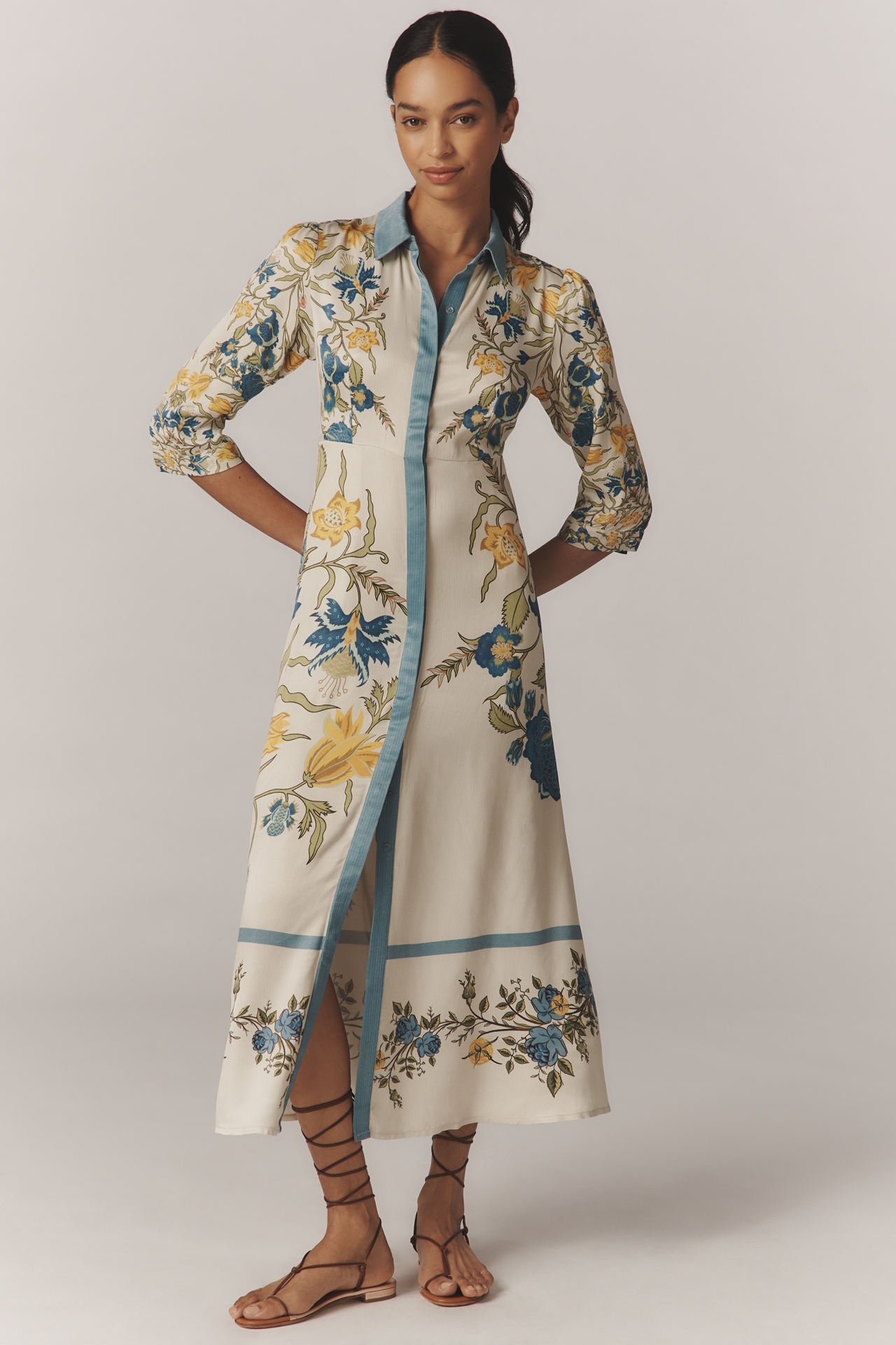 Bl-nk Printed Buttondown Shirt Dress