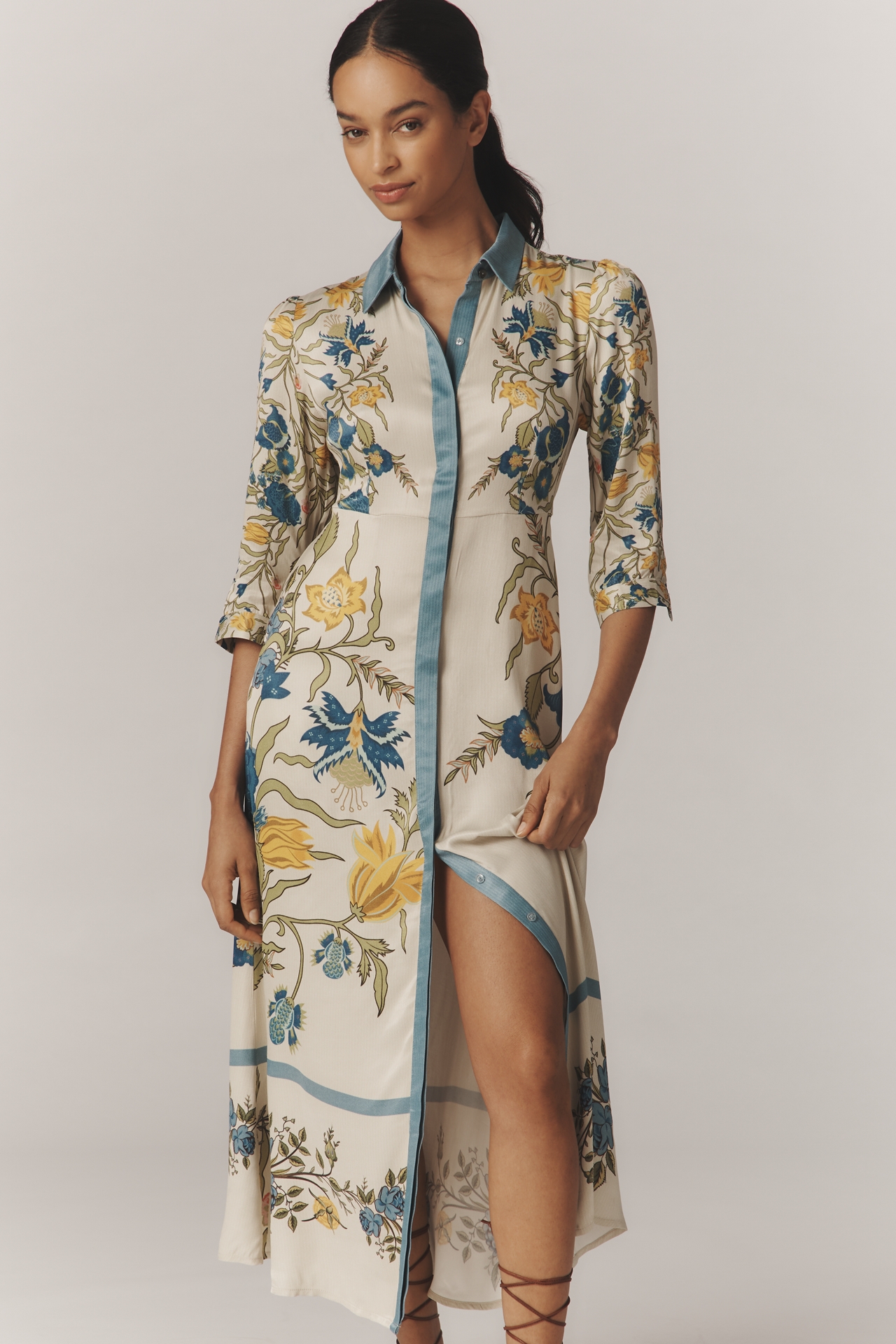 Bl-nk Printed Buttondown Shirt Dress