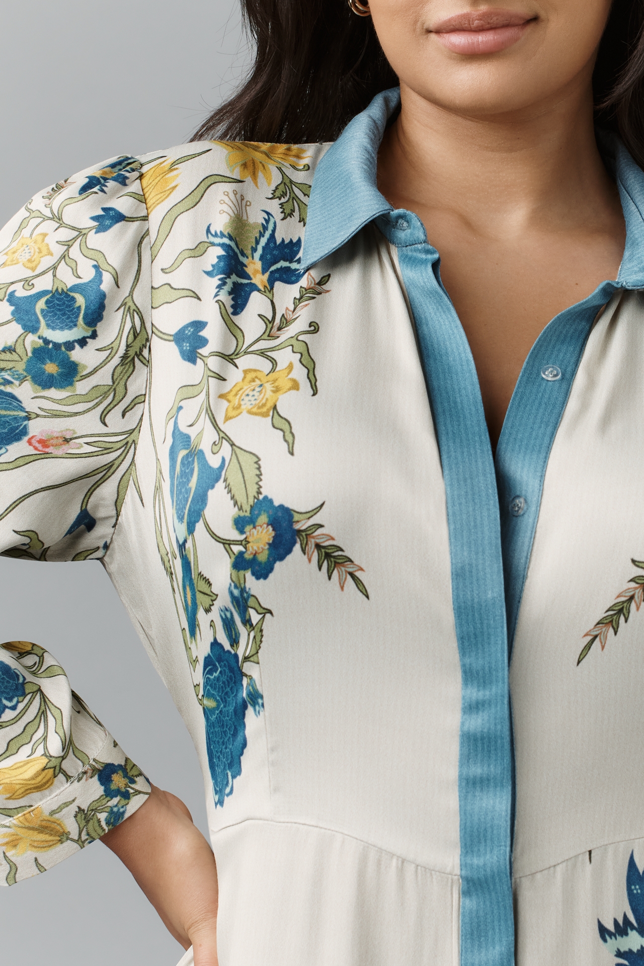 Bl-nk Printed Buttondown Shirt Dress