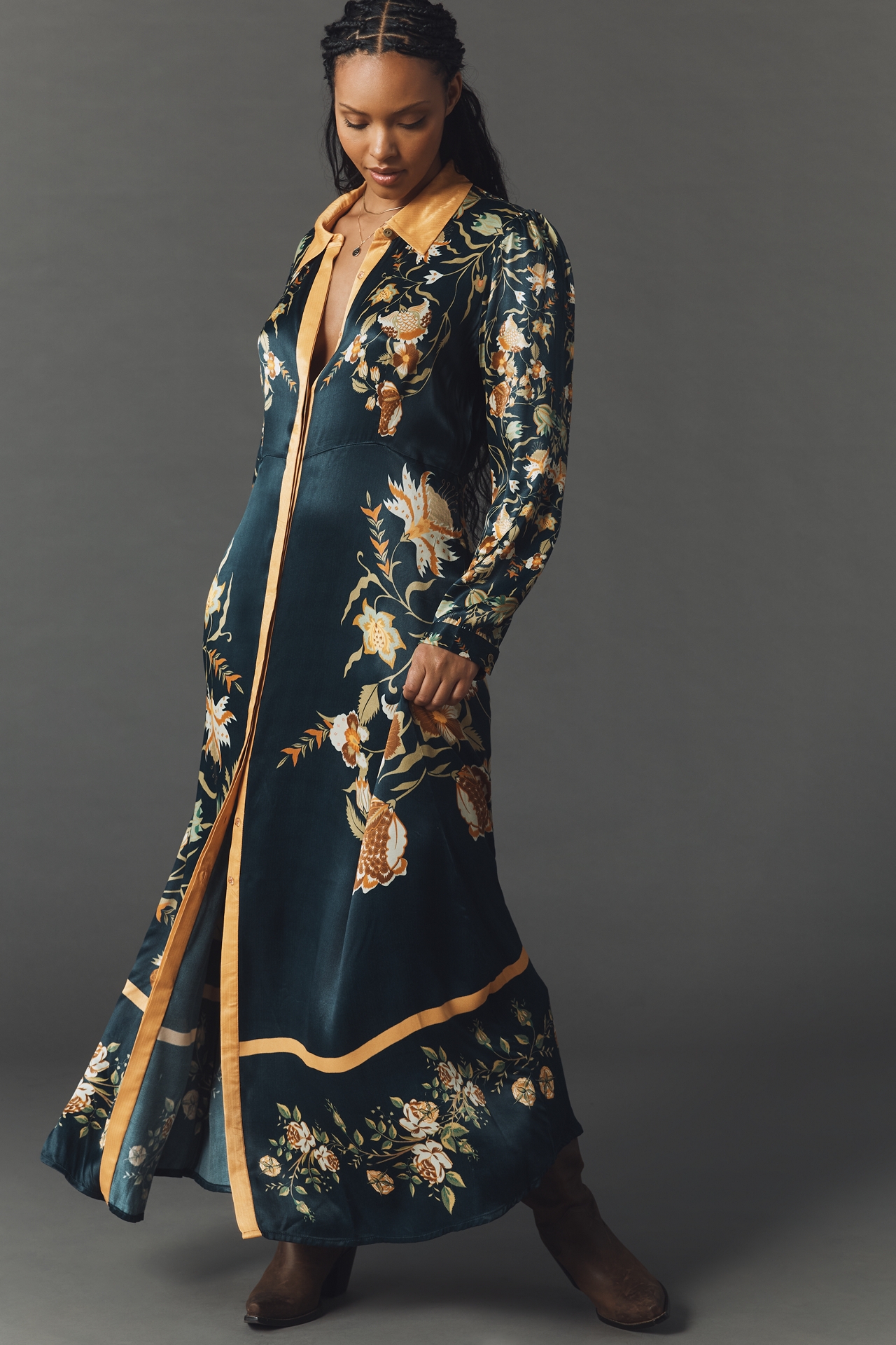 Bl-nk Printed Buttondown Shirt Dress