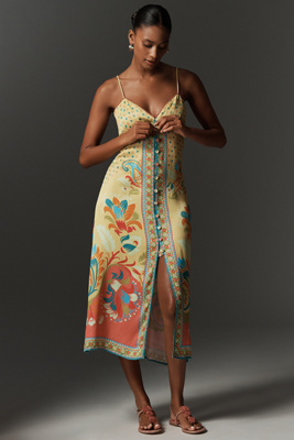 Conditions Apply Ebreta V-neck Midi Dress In Multi