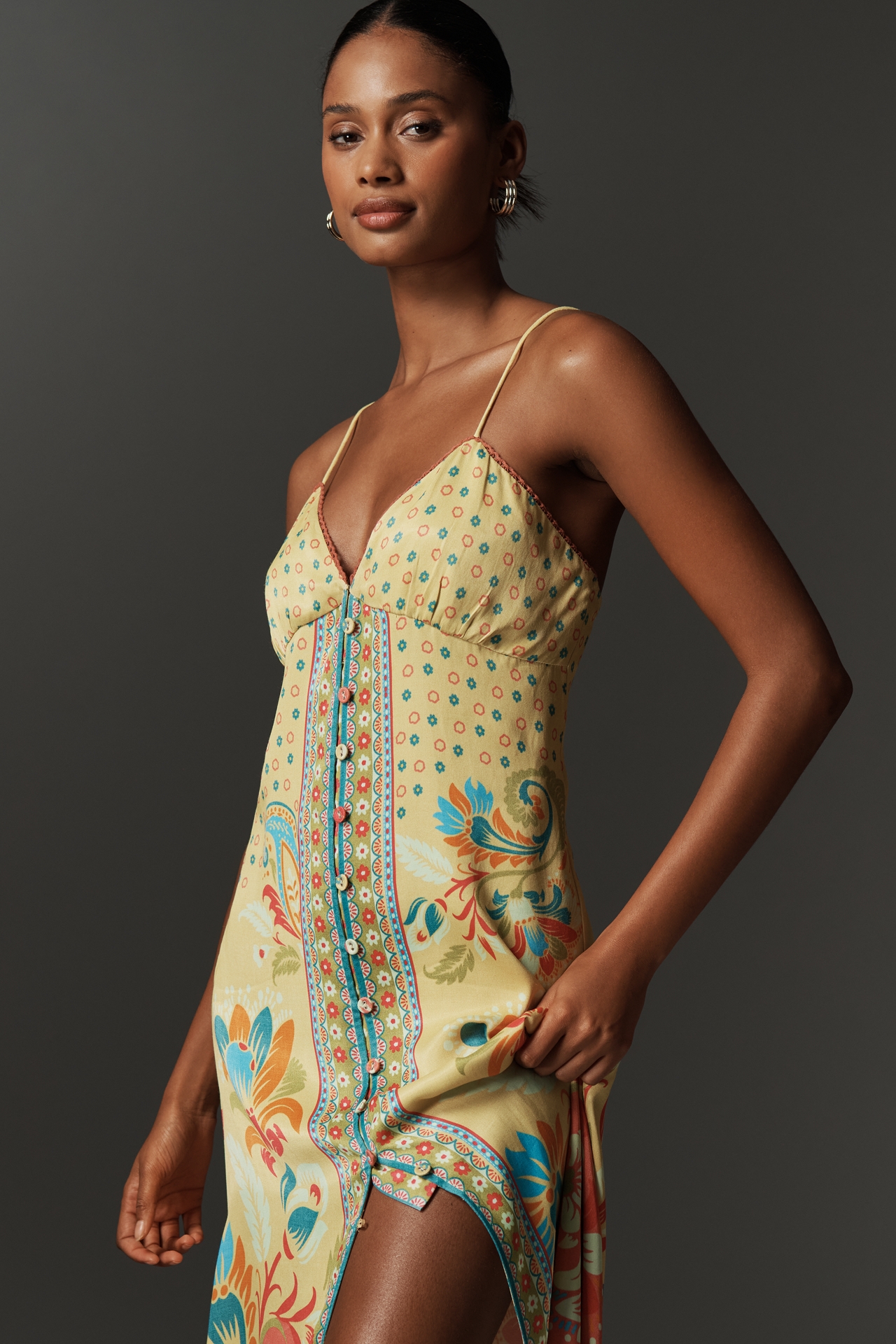 Conditions Apply Ebreta V-Neck Midi Dress