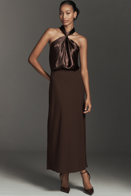Bl-nk Franzia Halter Twofer Maxi Dress