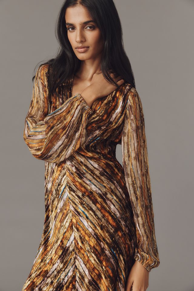 Bl-nk Frinaya Long-Sleeve V-Neck Midi Dress #1