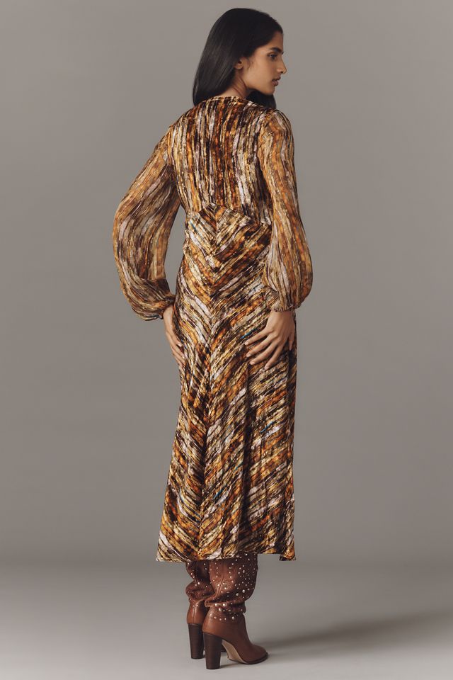 Bl-nk Frinaya Long-Sleeve V-Neck Midi Dress #3